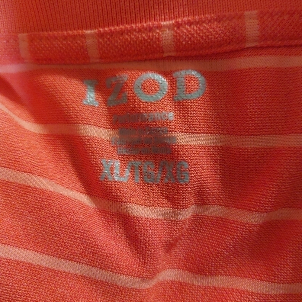 IZOD Mens Short Sleeve Striped Polo Shirt- size XL - Picture 4 of 4
